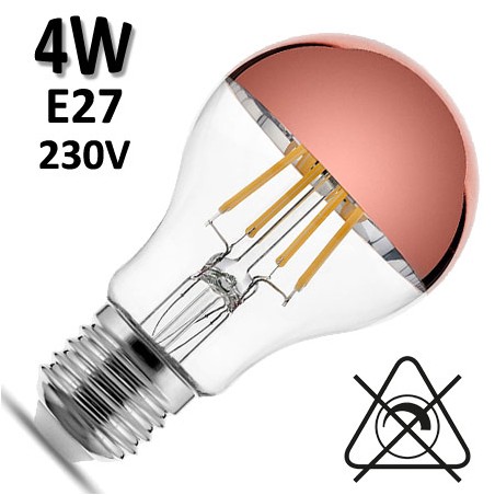 Ampoule LED calotte cuivre 4W E27 230V - DURALAMP LFA6004CU