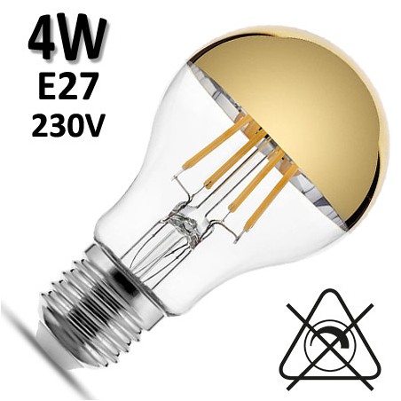 Ampoule LED calotte dorée 4W E27 230V - DURALAMP LFA6004G