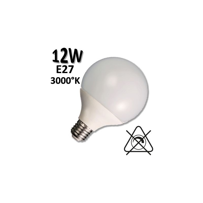 Ampoule GLOBE LED 12W E27 230V - Lampe globe opale Duralamp