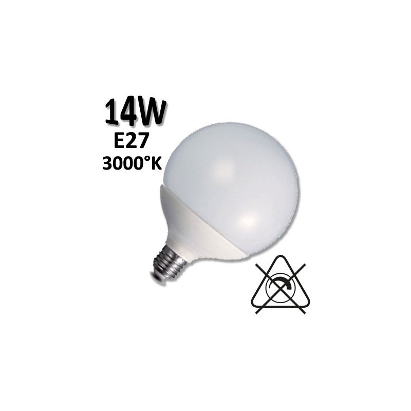Lampe GLOBE LED 14W E27 230V - Ampoule globe opale Duralamp