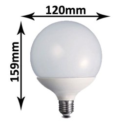 Lampe GLOBE LED 14W E27 230V - Ampoule globe opale Duralamp