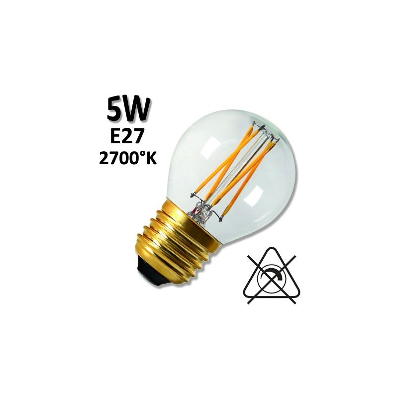 Ampoule sphérique LED claire ou satinée GIRARD SUDRON 5W E27 230V