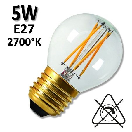 Ampoule sphérique LED claire ou satinée GIRARD SUDRON 5W E27 230V
