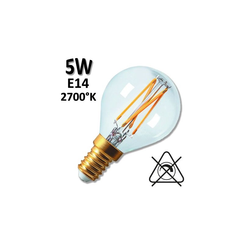Ampoule sphérique LED claire ou satinée GIRARD SUDRON 5W E14 230V