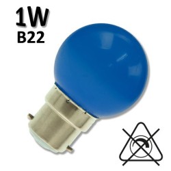 Ampoule sphérique guirlande 1W B22  couleurs lot de 25