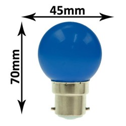 Ampoule sphérique guirlande 1W B22  couleurs lot de 25