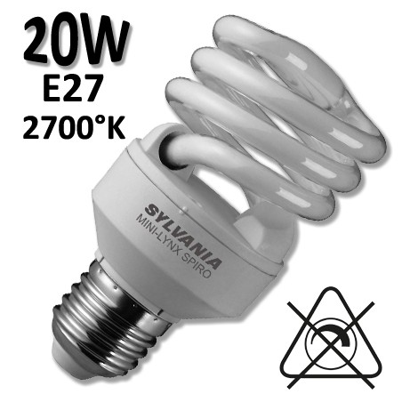 Ampoule spirale 20W E27 230V - Sylvania 0035222