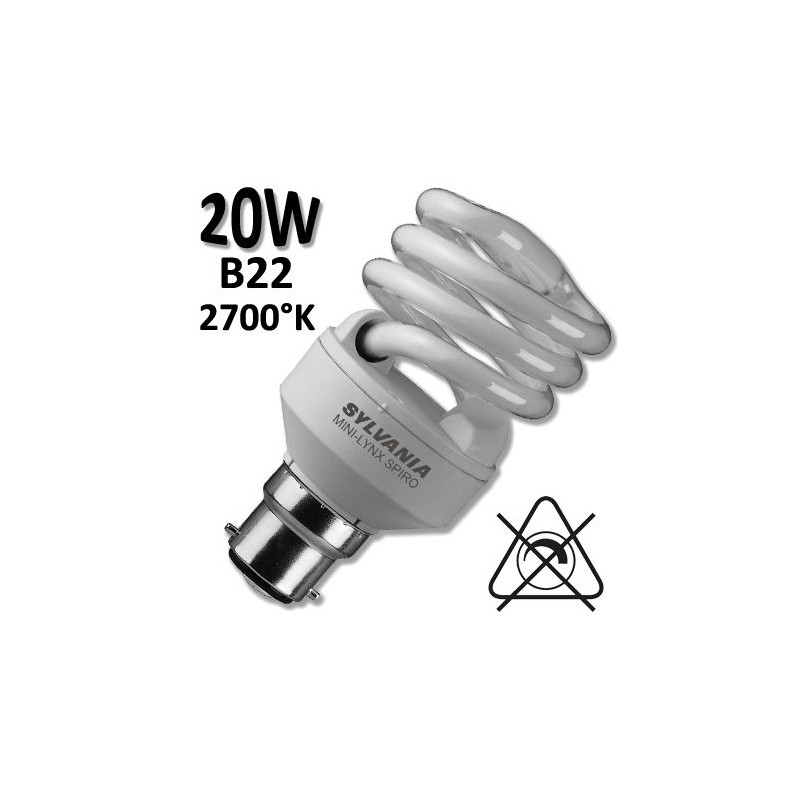 Ampoule spirale 20W B22 230V - Sylvania 0035205