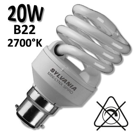Ampoule spirale 20W B22 230V - Sylvania 0035205