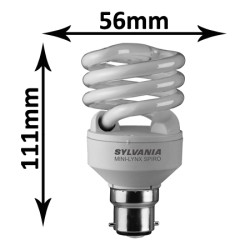 Ampoule spirale 20W B22 230V - Sylvania 0035205
