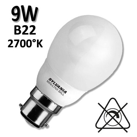Ampoule SYLVANIA MiniLynx spherique 9W B22 0035402