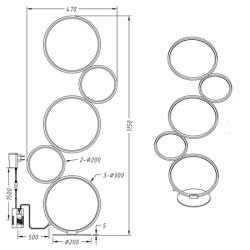 Lampadaire TRIO RONDO noir ou blanc