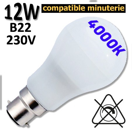 GIRARD SUDRON 160117 - Ampoule standard 12W 4000K B22 230V