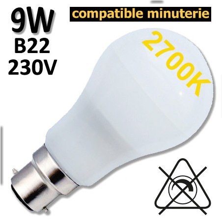 GIRARD SUDRON 160192 - Ampoule standard 9W 2700K B22 230V