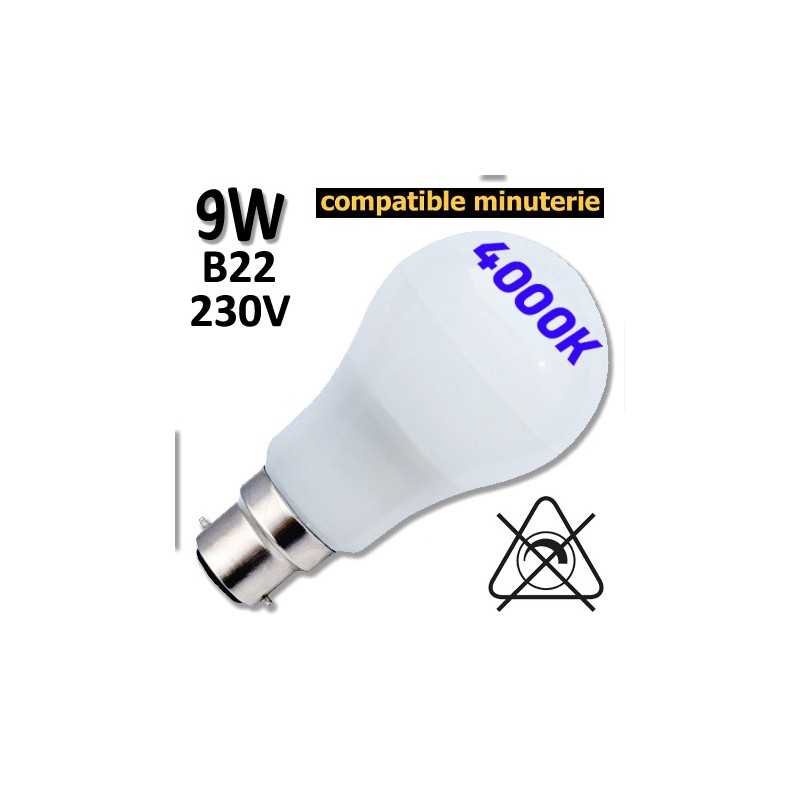 GIRARD SUDRON 160198 - Ampoule standard 9W 4000K B22 230V