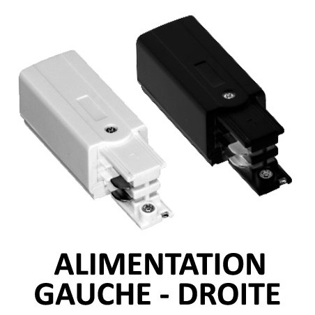 Alimentation pour rail 3 allumages blanche ou noire