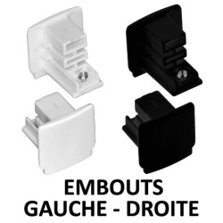 Embout pour rail 3 allumages blanc ou noir
