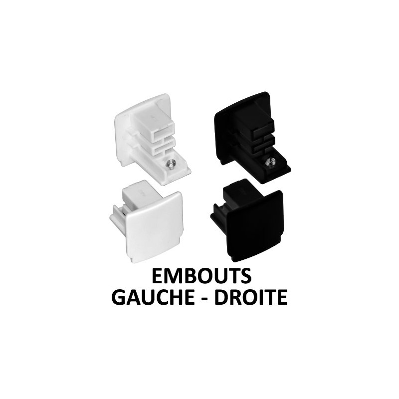 Embout pour rail 3 allumages blanc ou noir