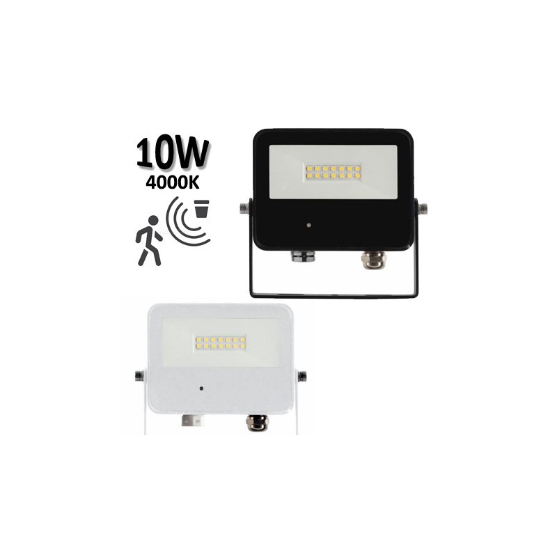 Projecteur LED 10W avec détection BENEITO SKY noir ou blanc