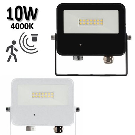 Projecteur LED 10W avec détection BENEITO SKY noir ou blanc