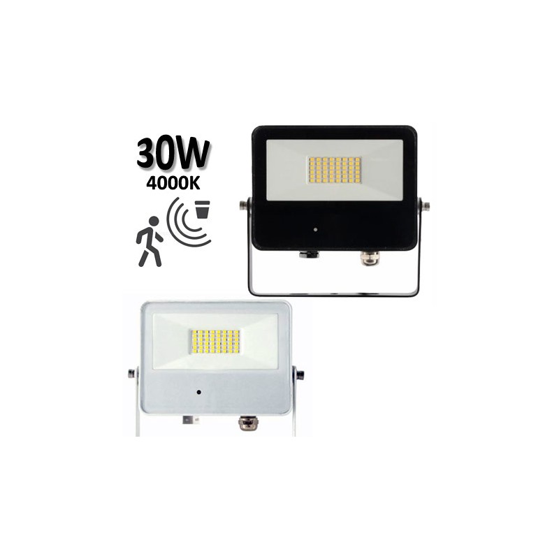 Projecteur LED 30W avec détection BENEITO SKY noir ou blanc