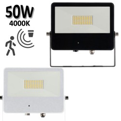 Projecteur LED 50W avec détection BENEITO SKY noir ou blanc