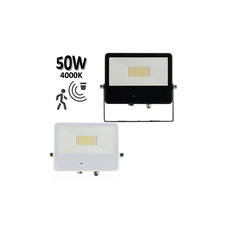 Projecteur LED 50W avec détection BENEITO SKY noir ou blanc