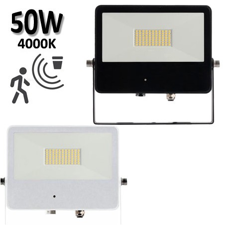 Projecteur LED 50W avec détection BENEITO SKY noir ou blanc