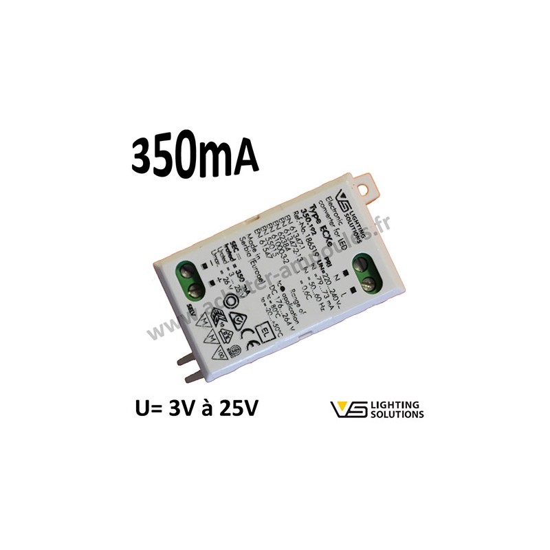 Alimentation LED 350mA VOSSLOH 186519 ECXe 350.192