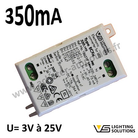 Alimentation LED 350mA VOSSLOH 186519 ECXe 350.192
