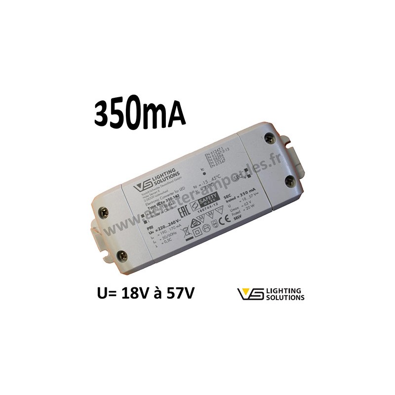 Alimentation LED 350mA VOSSLOH 186431 ECXe 350.142