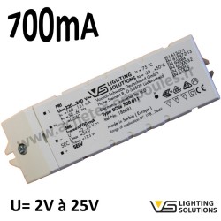 Alimentation LED 700mA VOSSLOH 186681 ECXe 700.011