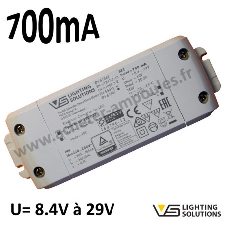 Alimentation LED 700mA VOSSLOH 186350 ECXe 700.083