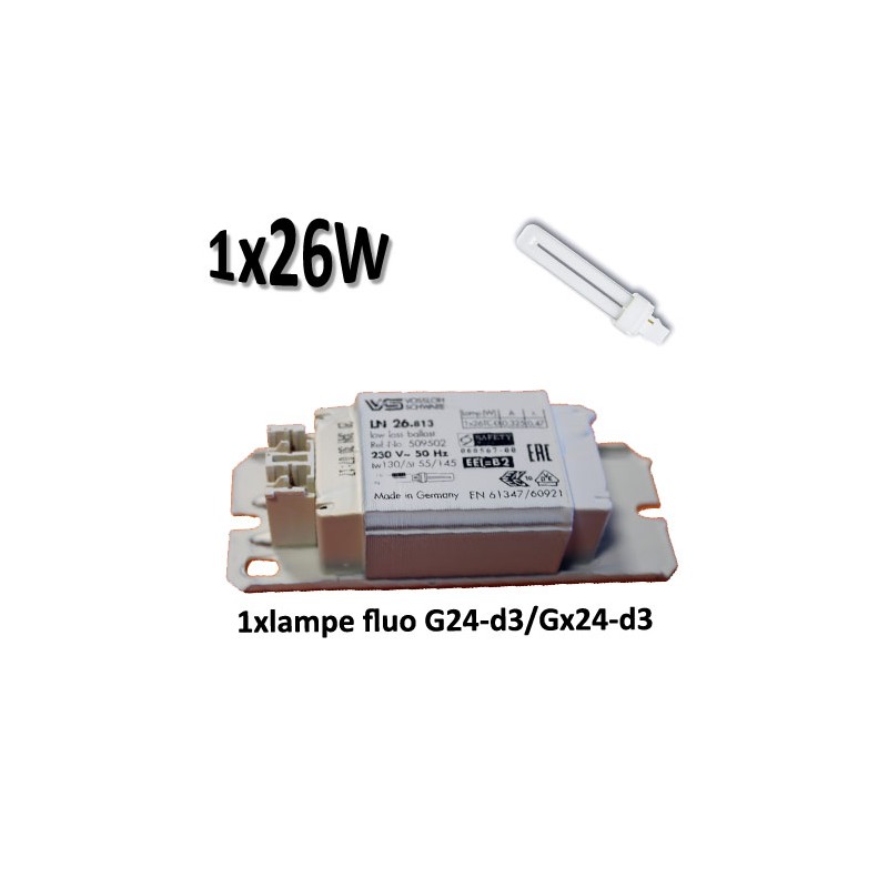 VOSSLOH LN 26.813 509502 - Ballast 1 fluocompacte 26W G24d3