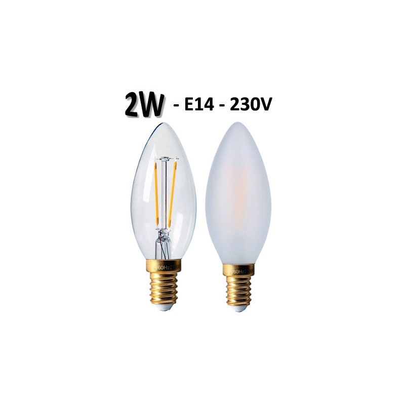 Ampoule LED flamme lisse 2W E14 - Lampe GIRARD SUDRON C35