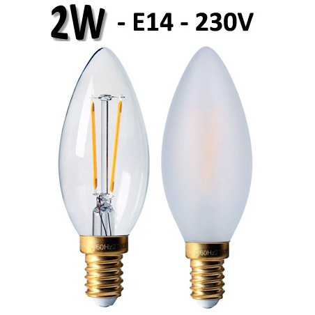Ampoule LED flamme lisse 2W E14 - Lampe GIRARD SUDRON C35