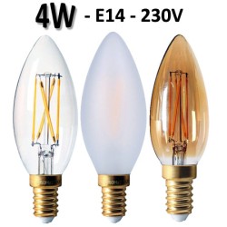 Ampoule LED flamme lisse 4W E14 - Lampe GIRARD SUDRON C35