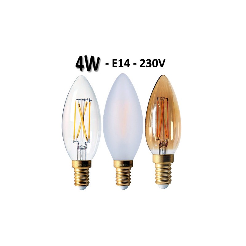 Ampoule LED flamme lisse 4W E14 - Lampe GIRARD SUDRON C35