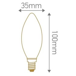 Ampoule LED flamme lisse 4W E14 - Lampe GIRARD SUDRON C35
