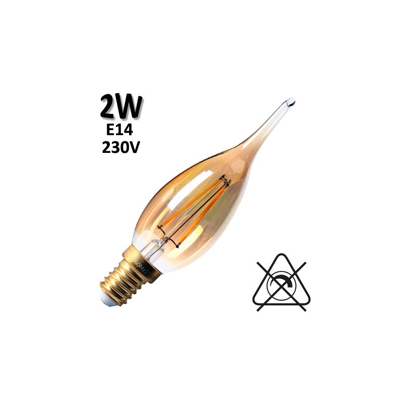 GIRARD SUDRON 713772 - Flamme grand siècle ambrée LED 2W E14