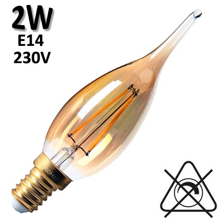 GIRARD SUDRON 713772 - Flamme grand siècle ambrée LED 2W E14