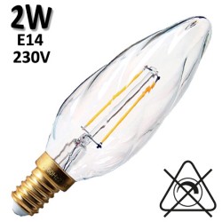 GIRARD SUDRON 713190 - Flamme torsadée claire LED 2W E14 230