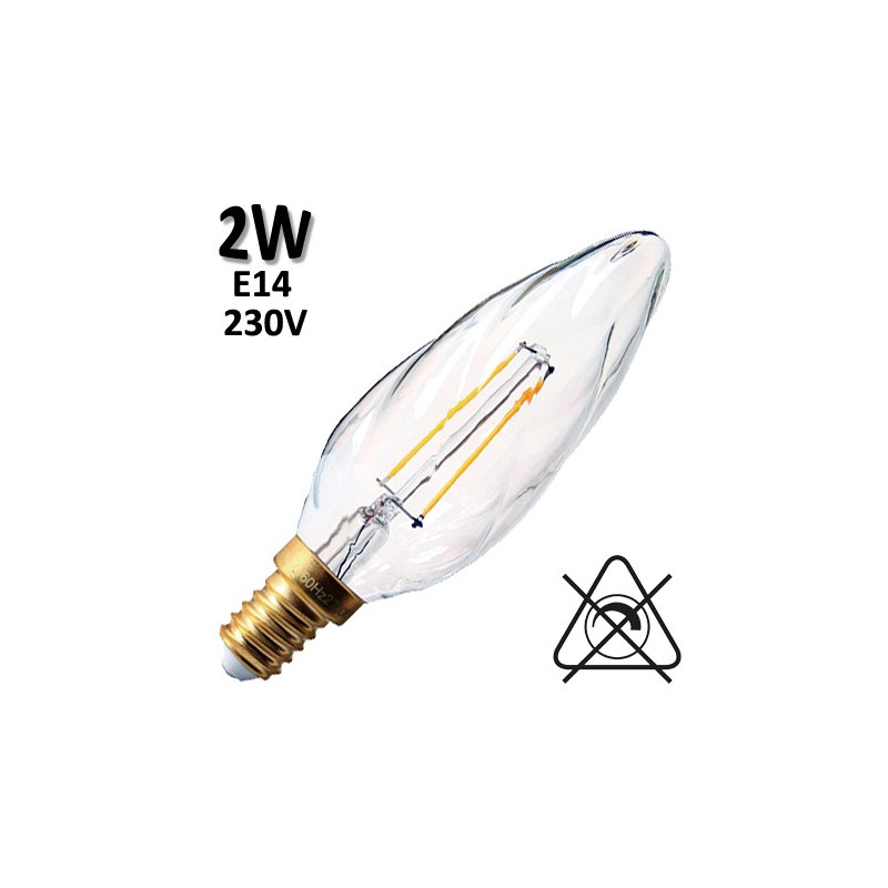 GIRARD SUDRON 713190 - Flamme torsadée claire LED 2W E14 230