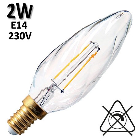 GIRARD SUDRON 713190 - Flamme torsadée claire LED 2W E14 230