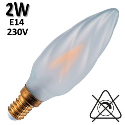 GIRARD SUDRON 713297 - Flamme torsadée dépolie LED 2W E14