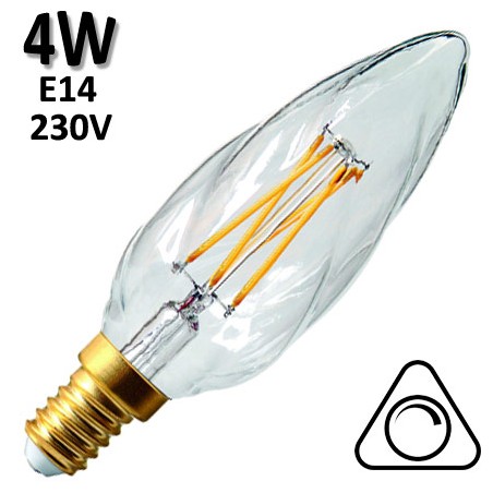 GIRARD SUDRON 713199 - Flamme torsadée claire LED 4W E14 230