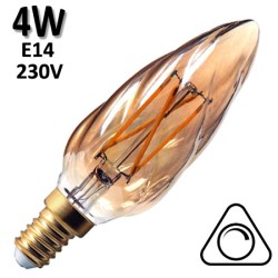 GIRARD SUDRON 713201 - Flamme torsadée ambrée LED 4W E14 230
