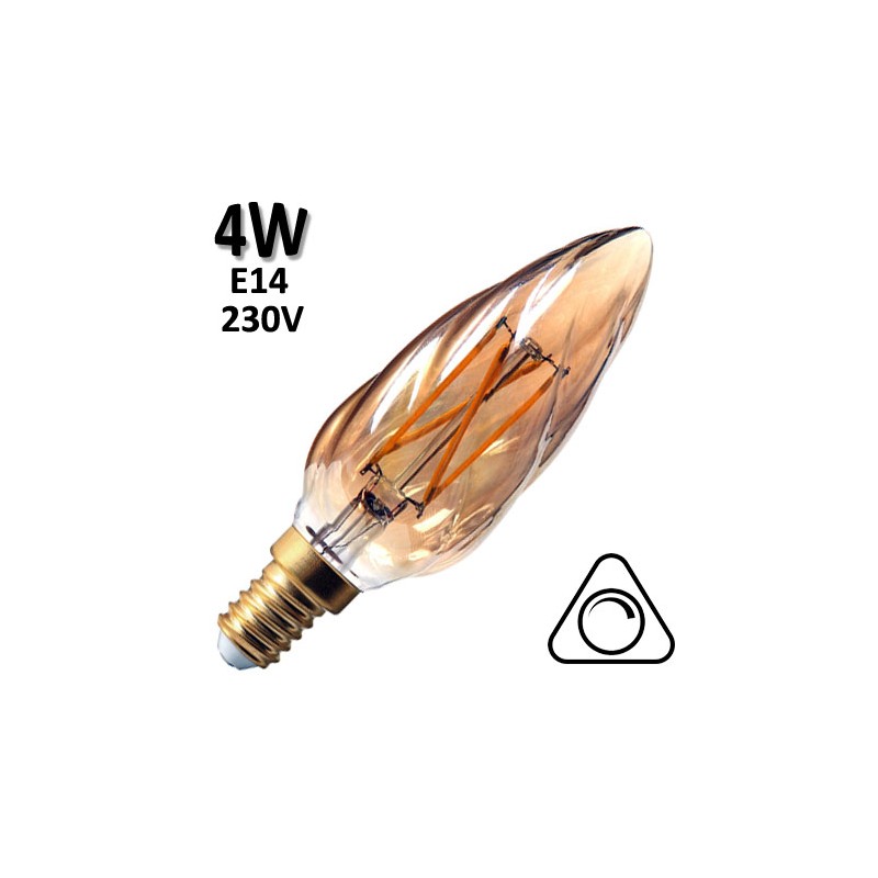 GIRARD SUDRON 713201 - Flamme torsadée ambrée LED 4W E14 230