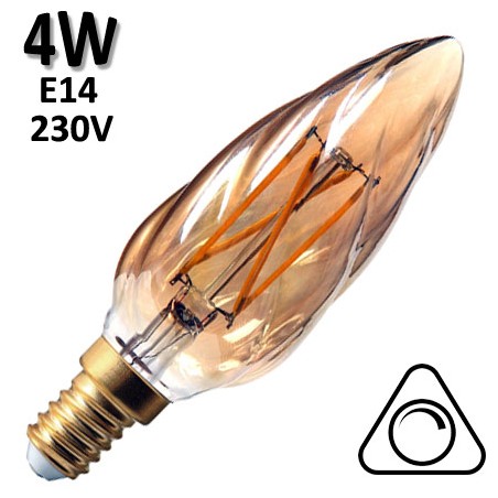 GIRARD SUDRON 713201 - Flamme torsadée ambrée LED 4W E14 230