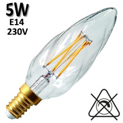 GIRARD SUDRON 713209 - Flamme torsadée claire LED 5W E14 230